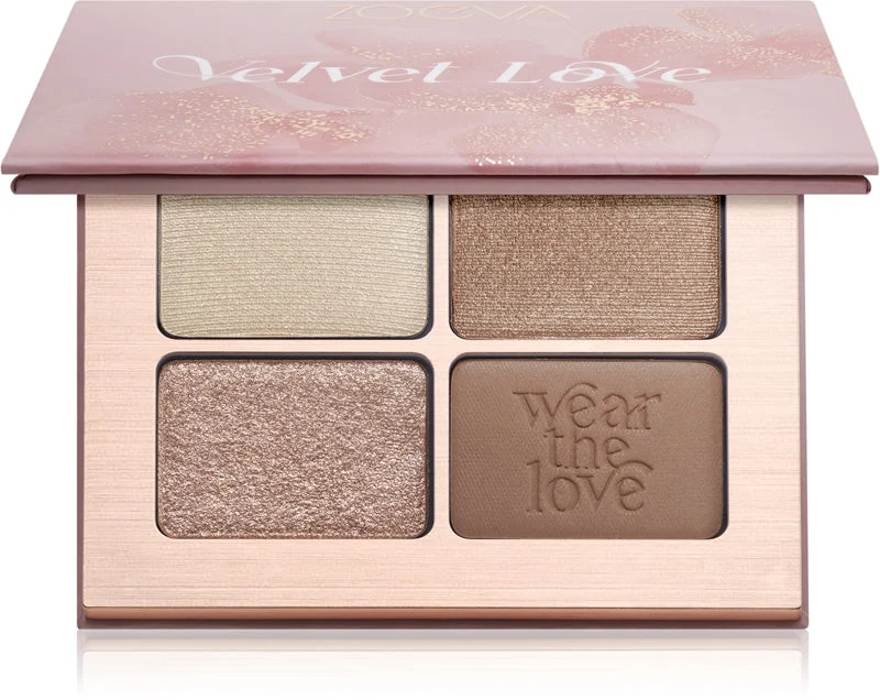 ZOEVA Velvet Love Quad palette di ombretti colore Beautiful Bright 4× 1,5 g