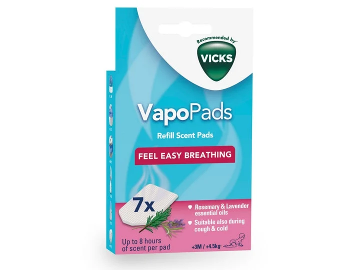 Vicks Vapopad Feel Easy Breathing Lavande Romarin 3 Mois+ x7 ricariche